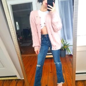 Vintage Ann Taylor fuzzy pink sweater